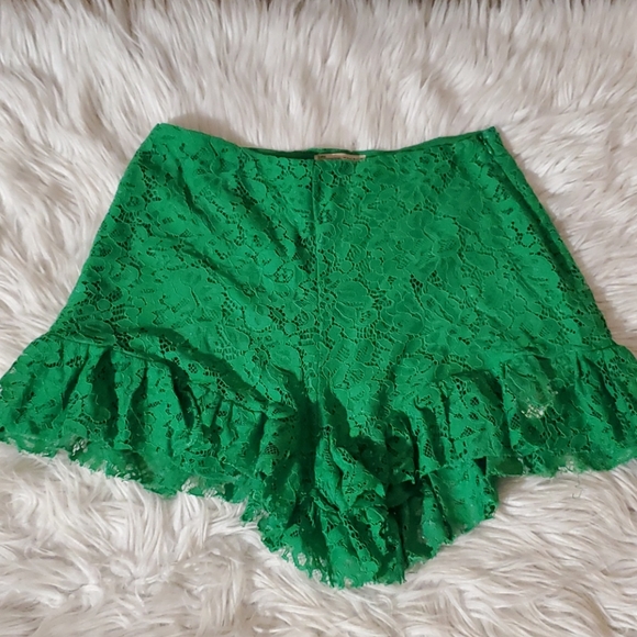 Zara Pants - **Zara Lace Green Shorts**